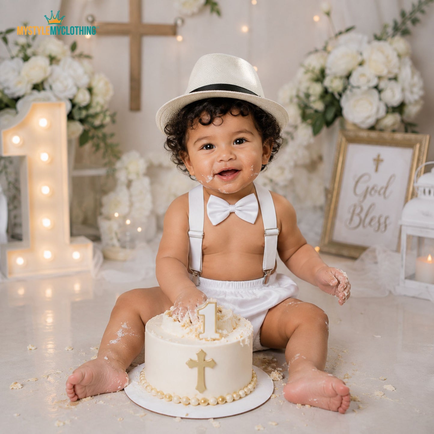 Baby Cake Smash Set - Christening and Birthday with Fedora