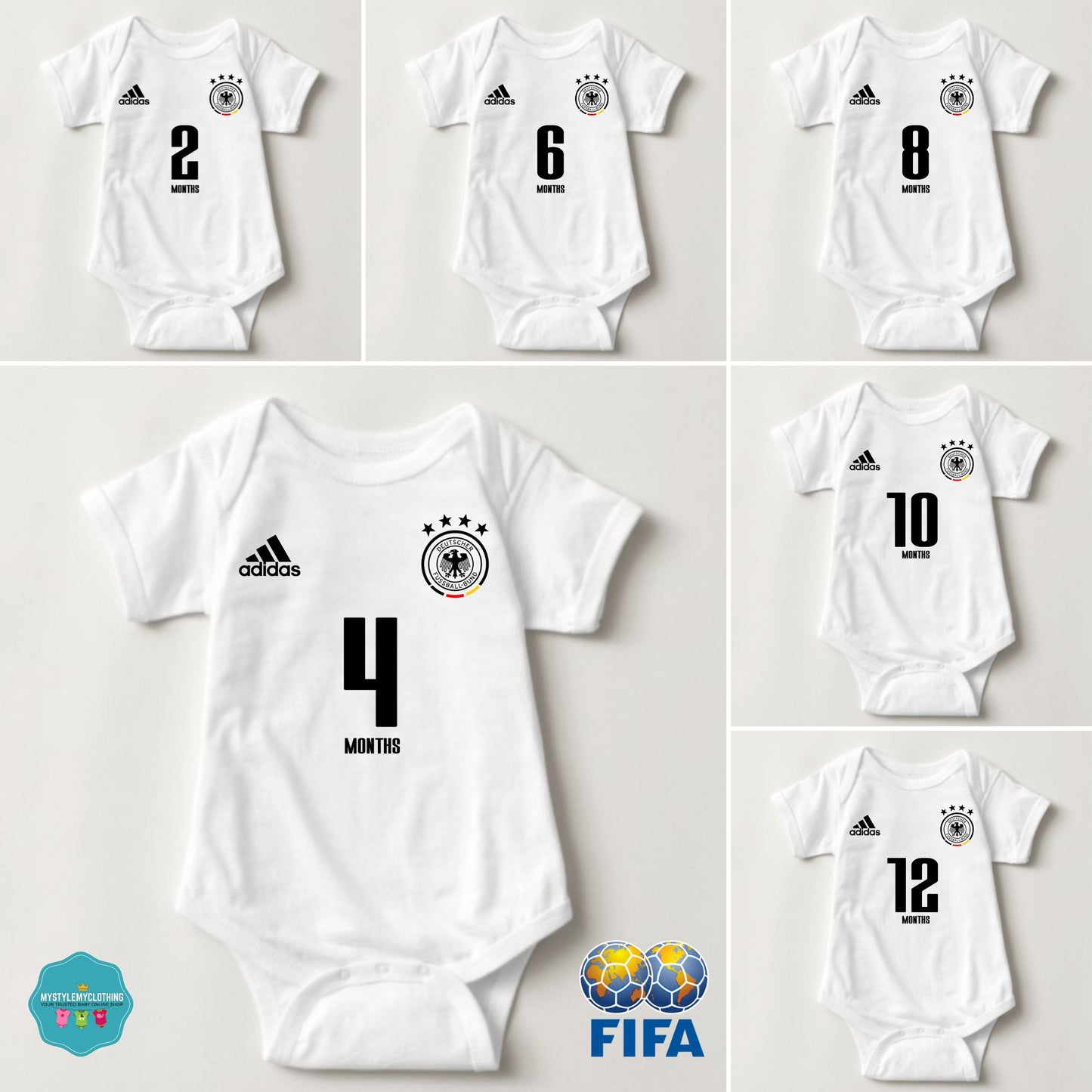 Baby FIFA Soccer Football Jersey Onesies - Germany