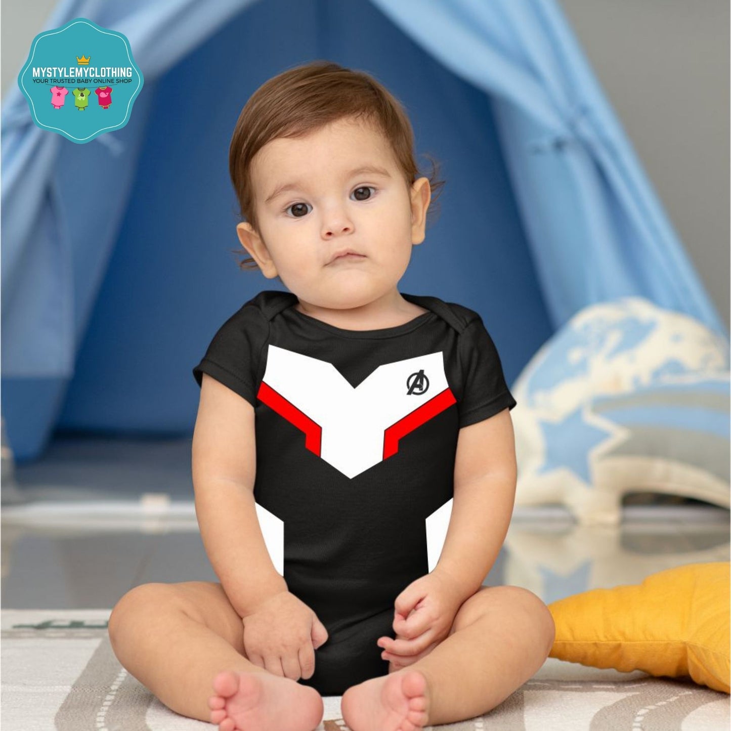 Baby Superhero Onesies with Name Back Print - Avengers