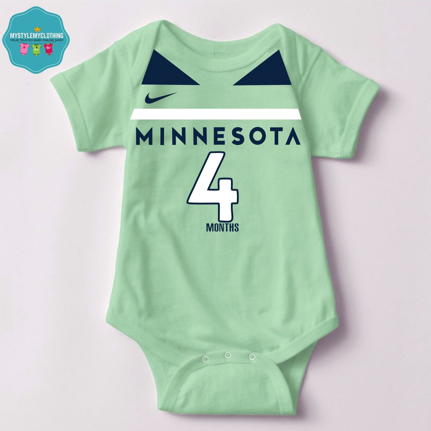 Baby Monthly Onesies - Basketball Jersey Minnesota Timberwolves