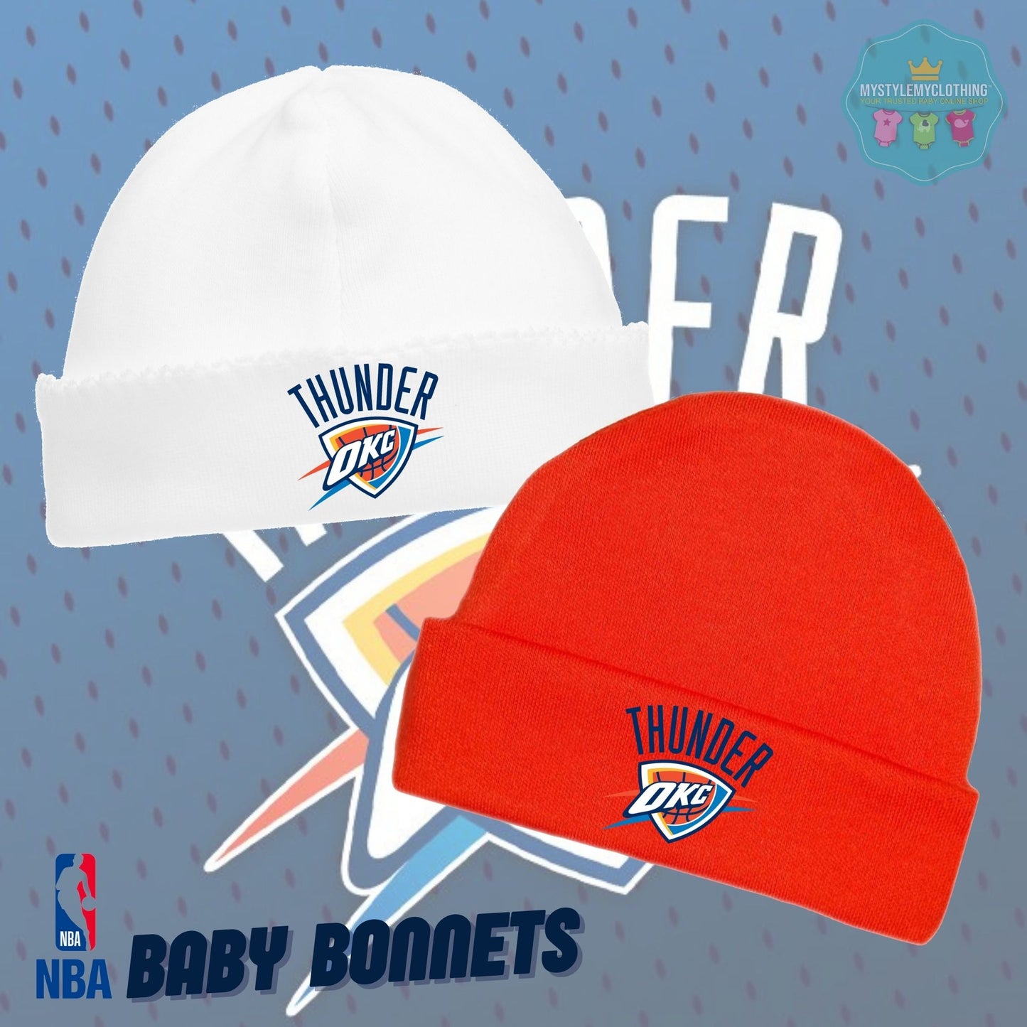 Baby Basketball Bonnets - Thunder OKC