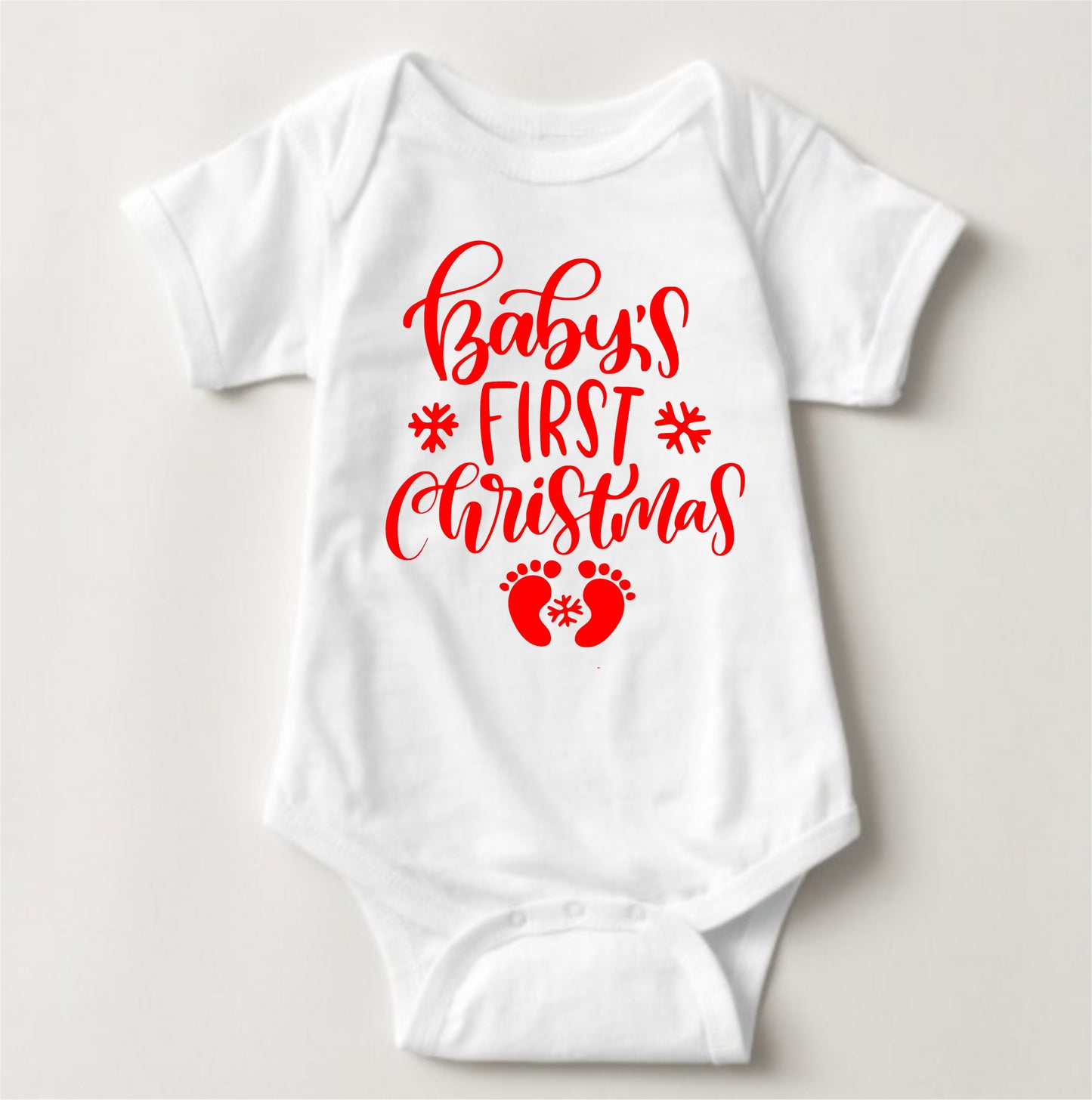 Baby Christmas Holiday Onesies with Customized Santa Hat - Baby First Christmas