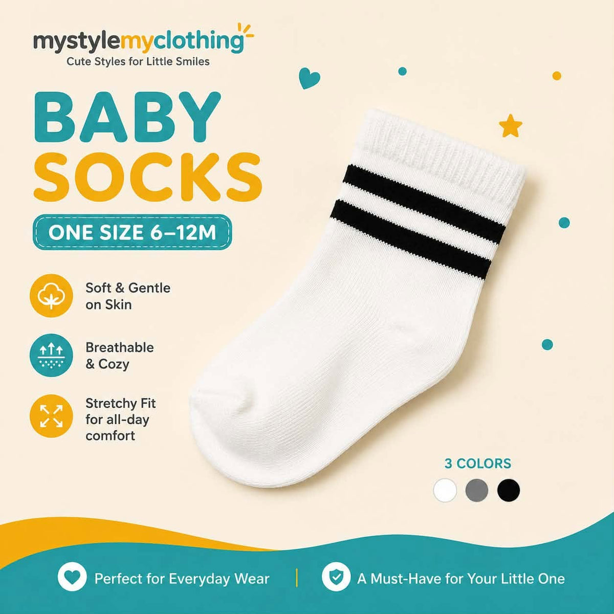 Customize baby Socks for Baby and Toddler - Cotton Spandex