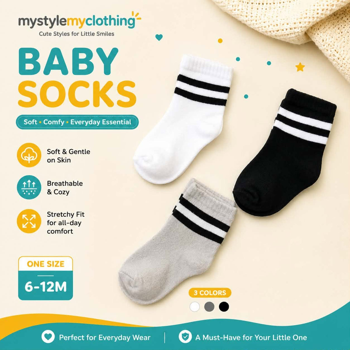 Customize baby Socks for Baby and Toddler - Cotton Spandex