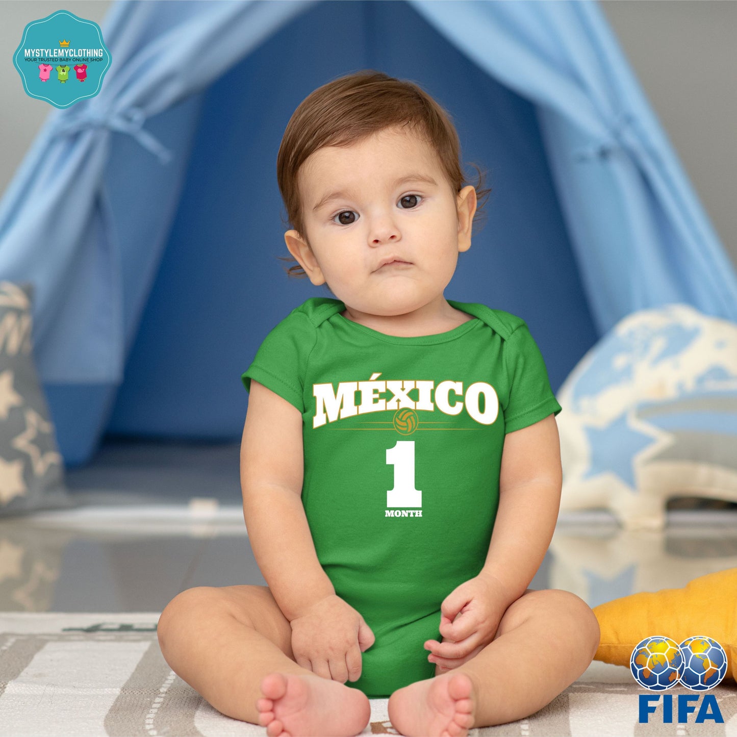 Baby FIFA Soccer Football Jersey Onesies - Mexico