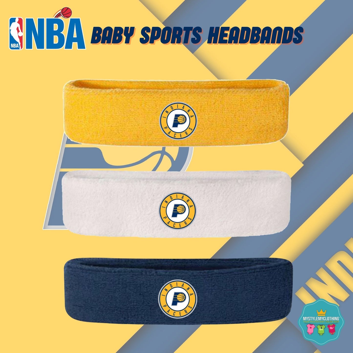 Baby and Kids Basketball Sports Headband - Indiana Pacers