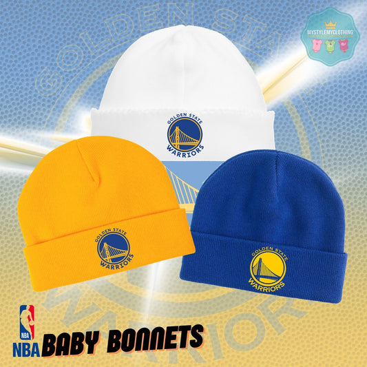 Baby Basketball Bonnets - Golden State Warriors