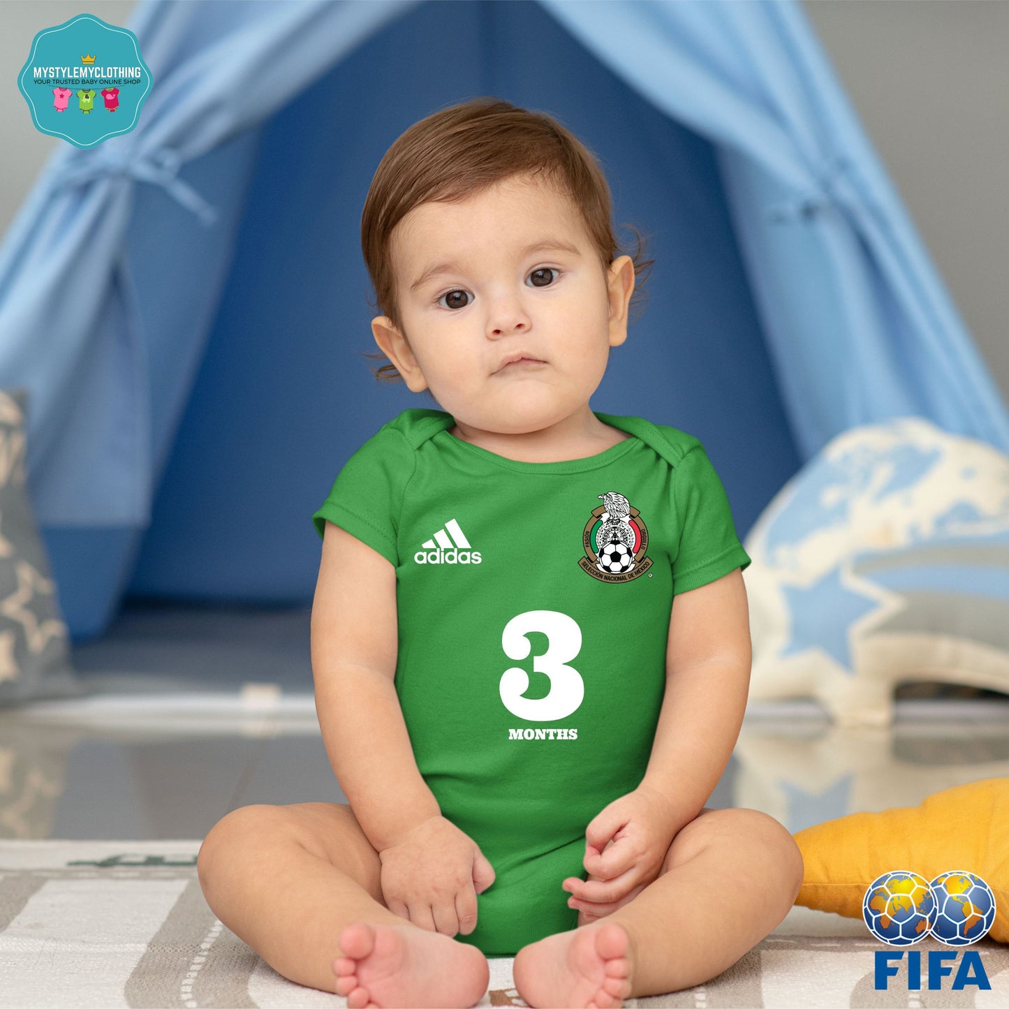 Baby FIFA Soccer Football Jersey Onesies - Mexico