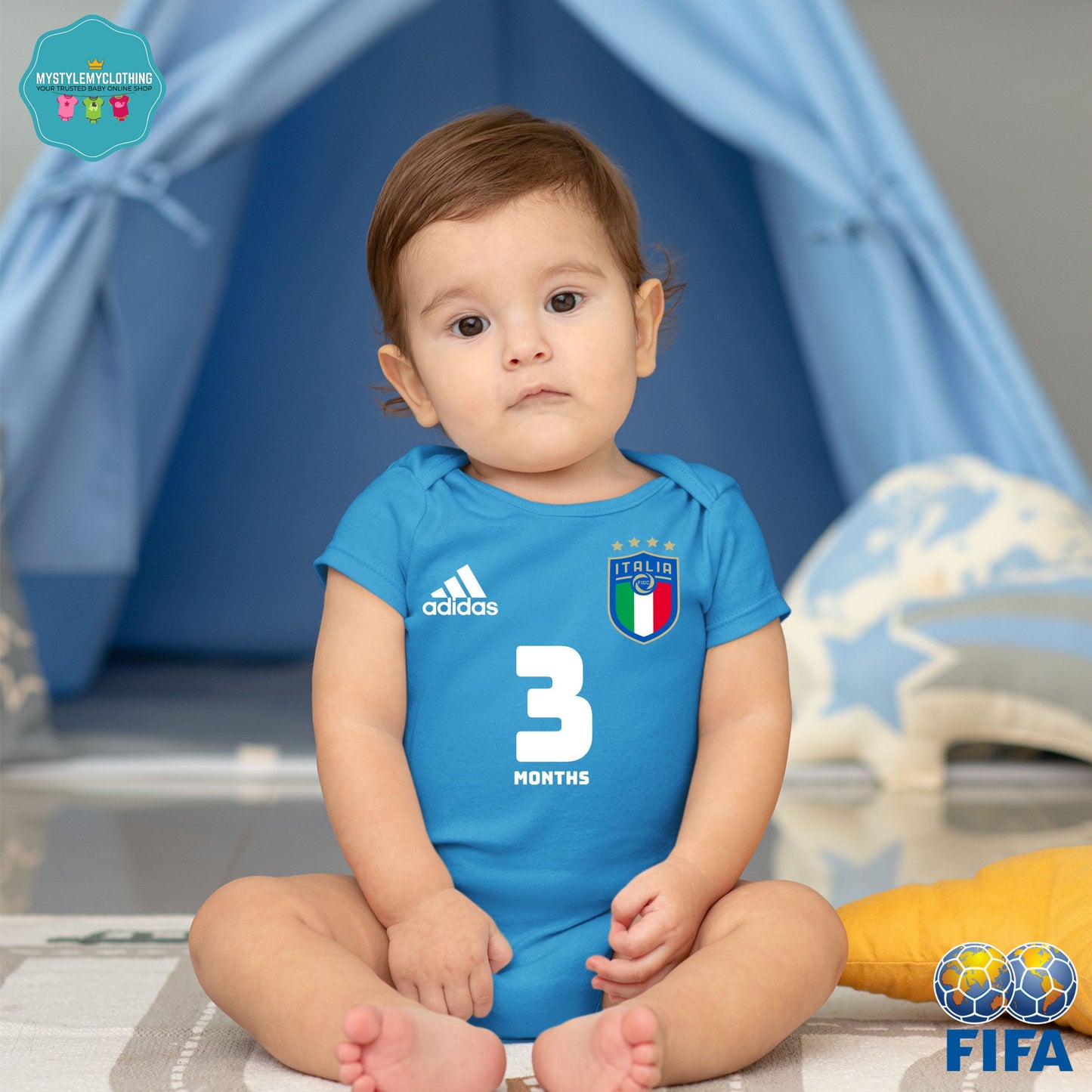 Baby FIFA Soccer Football Jersey Onesies - Italia