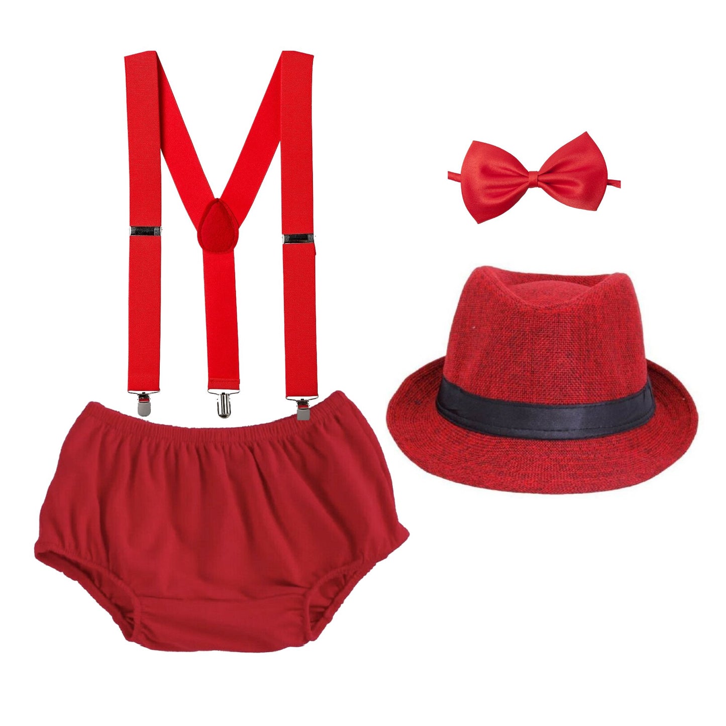 Baby Cake Smash Set - Little Man Red