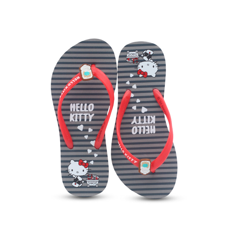 Banana Peel Girls Slippers Hello Kitty Snack - Dark Gray