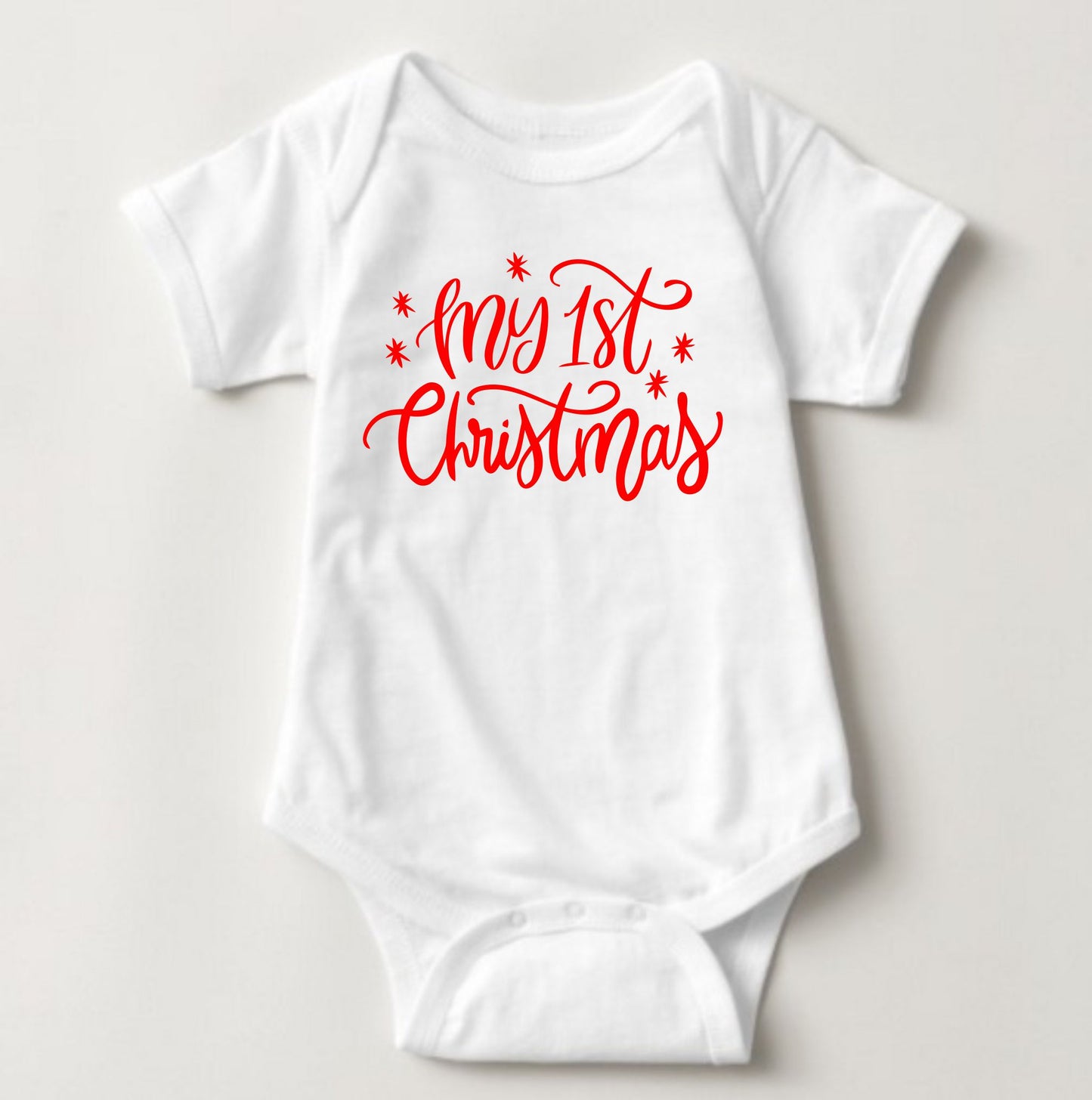 Baby Christmas Holiday Onesies with Customized Santa Hat - My First Christmas Cursive