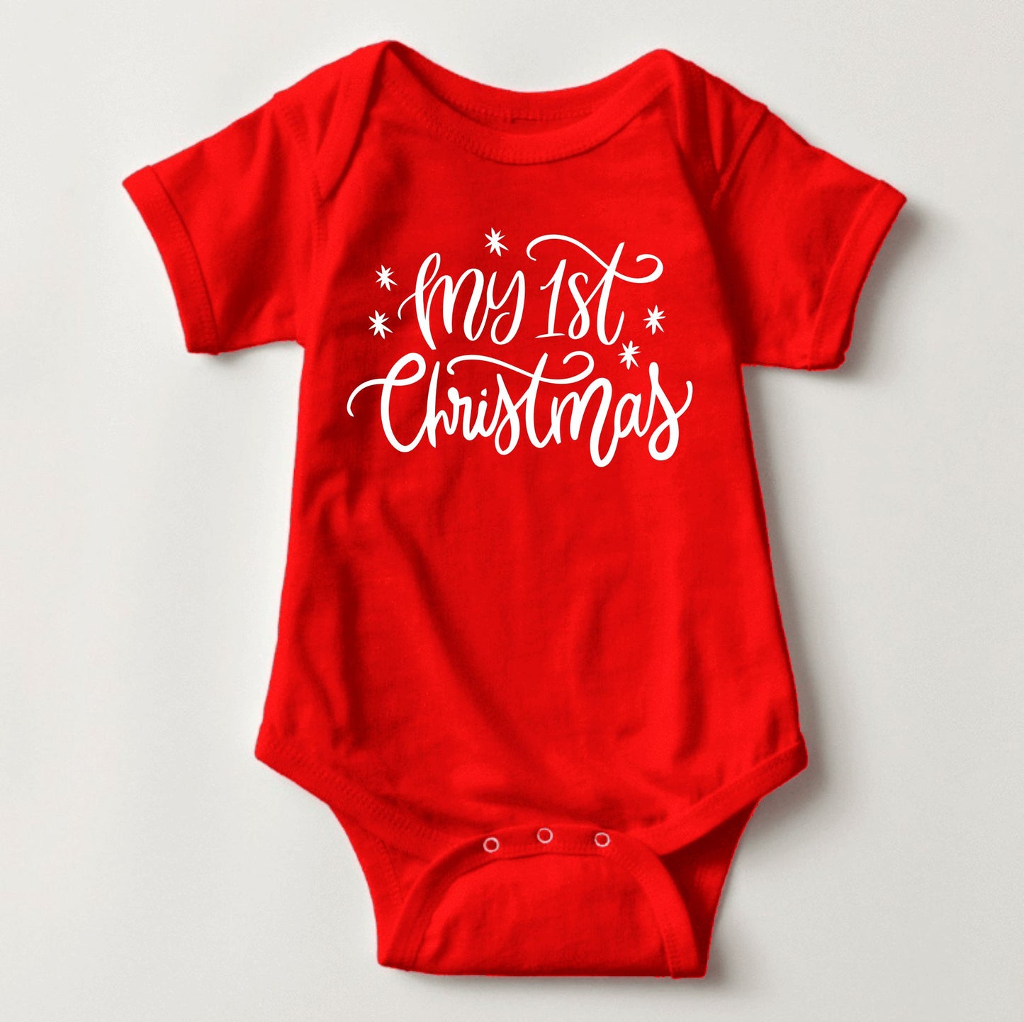 Baby Christmas Holiday Onesies with Customized Santa Hat - My First Christmas Cursive