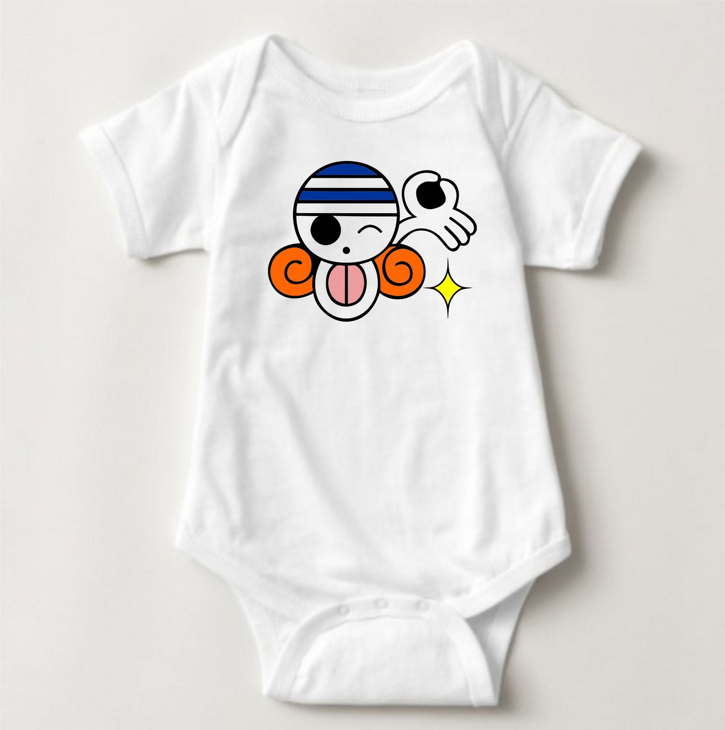 Baby Character Onesies - Jolly Roger One Piece White