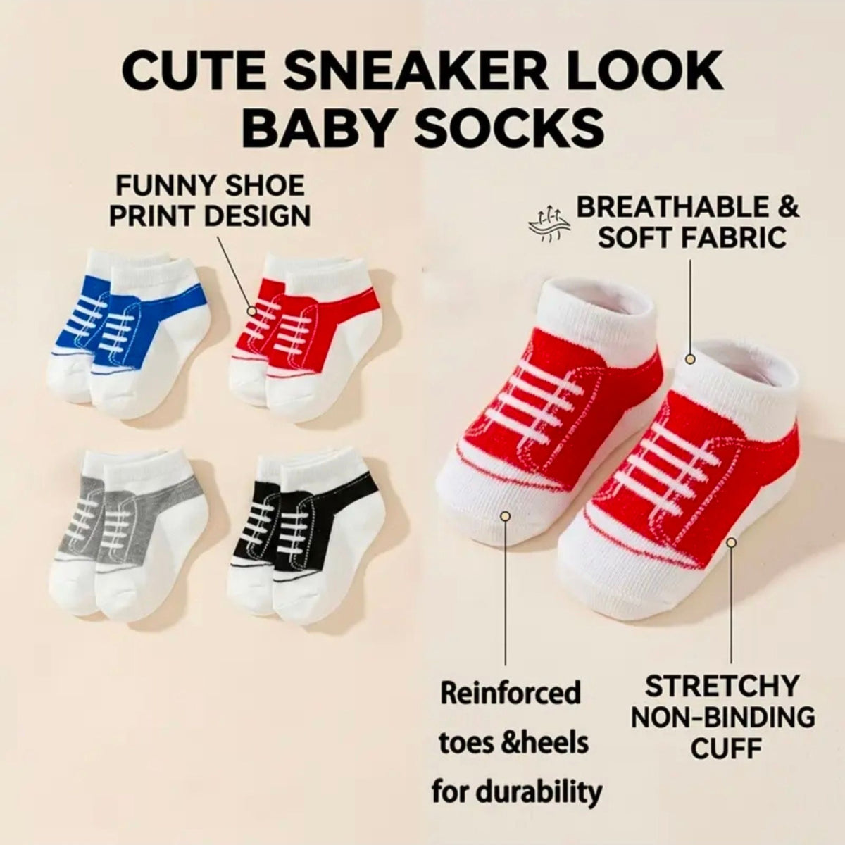 Basketball Socks for Baby and Toddler - Cotton Spandex
