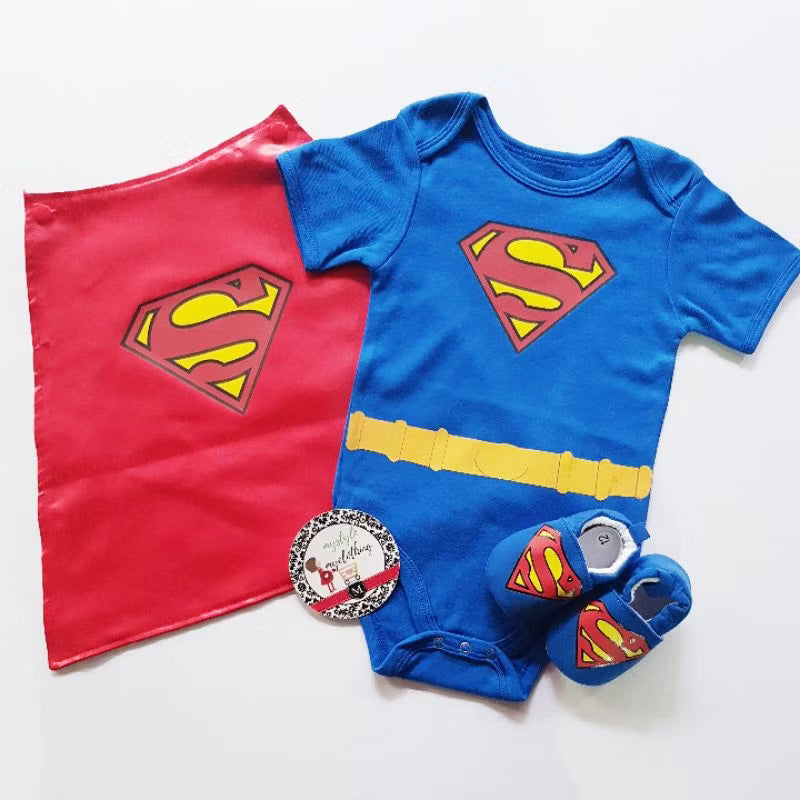 Baby Superhero Onesie with Shoe Set - Superman