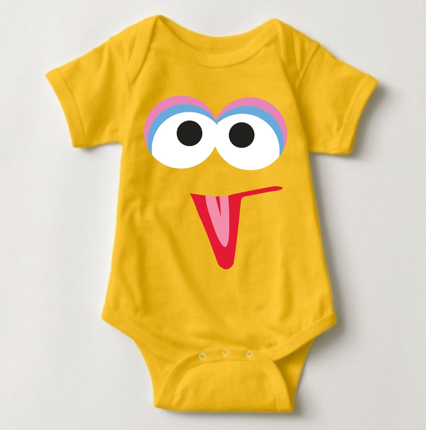 Baby Character Onesies with FREE Name Back Print - Sesame Street Big Bird