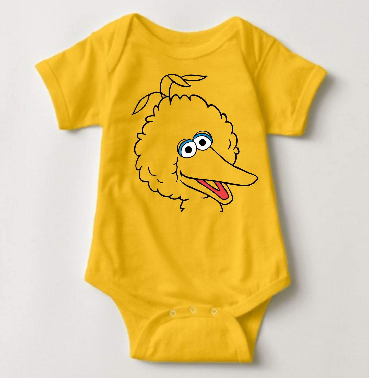 Baby Character Onesies with FREE Name Back Print - Sesame Street Big Bird