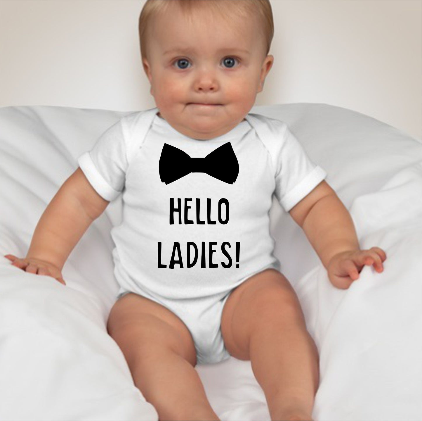 Baby Statement Onesies - Bowtie Hello Ladies