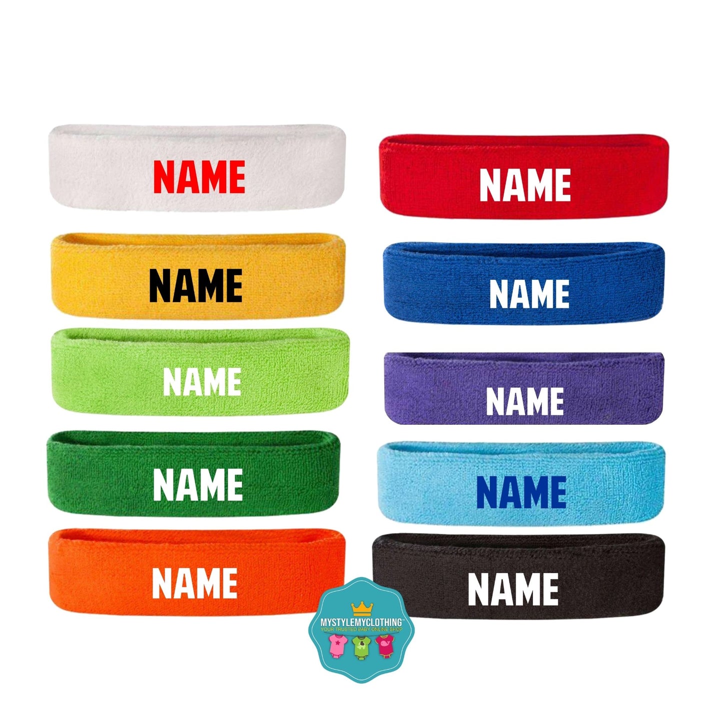 Baby and Kids Customize Name Sports Headbands
