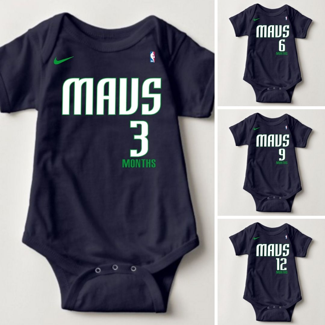 Baby Monthly Onesies - Basketball Jersey Dallas Mavericks - MYSTYLEMYCLOTHING