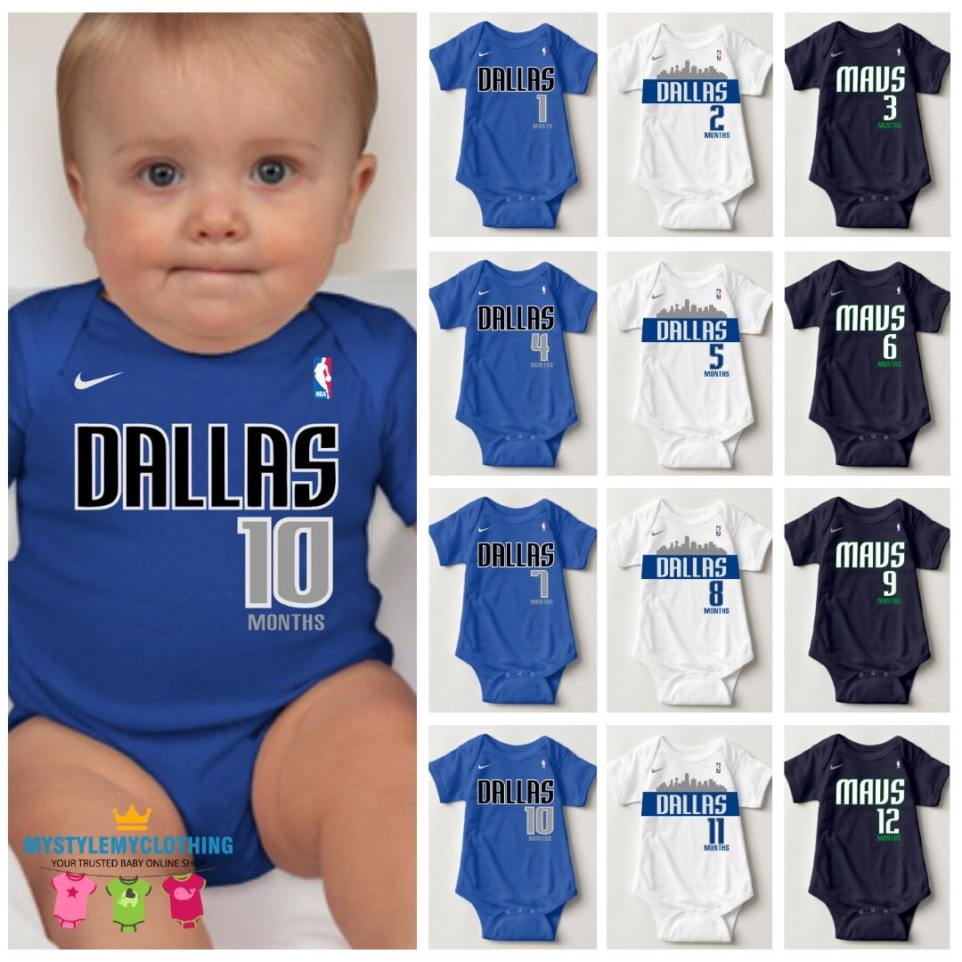 Baby Monthly Onesies - Basketball Jersey Dallas Mavericks - MYSTYLEMYCLOTHING