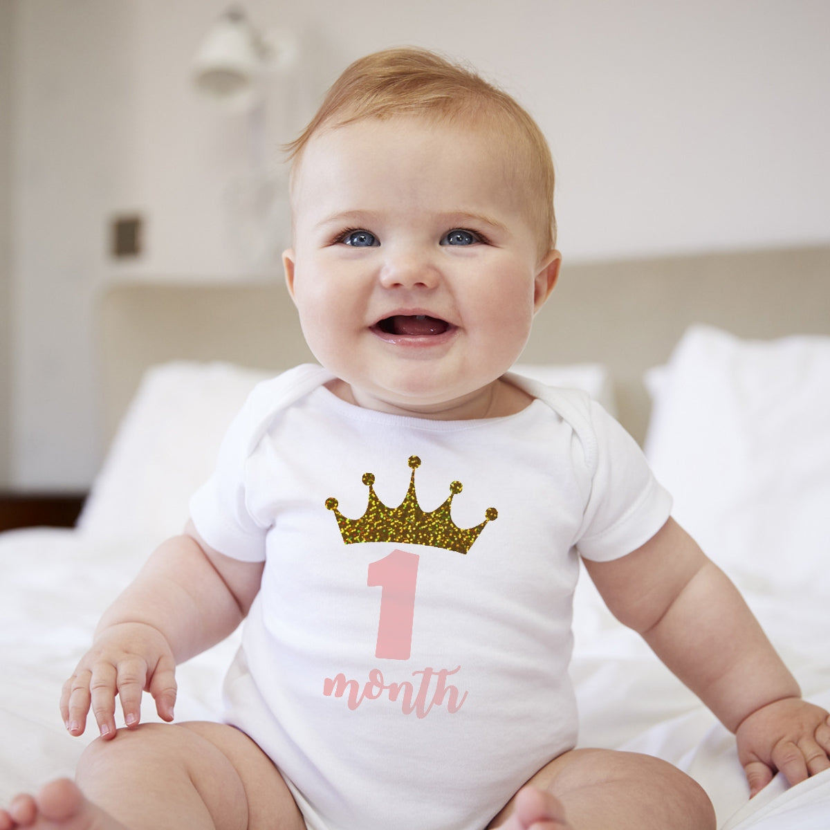 Baby Custom Monthly Onesies - Crown Princess - MYSTYLEMYCLOTHING