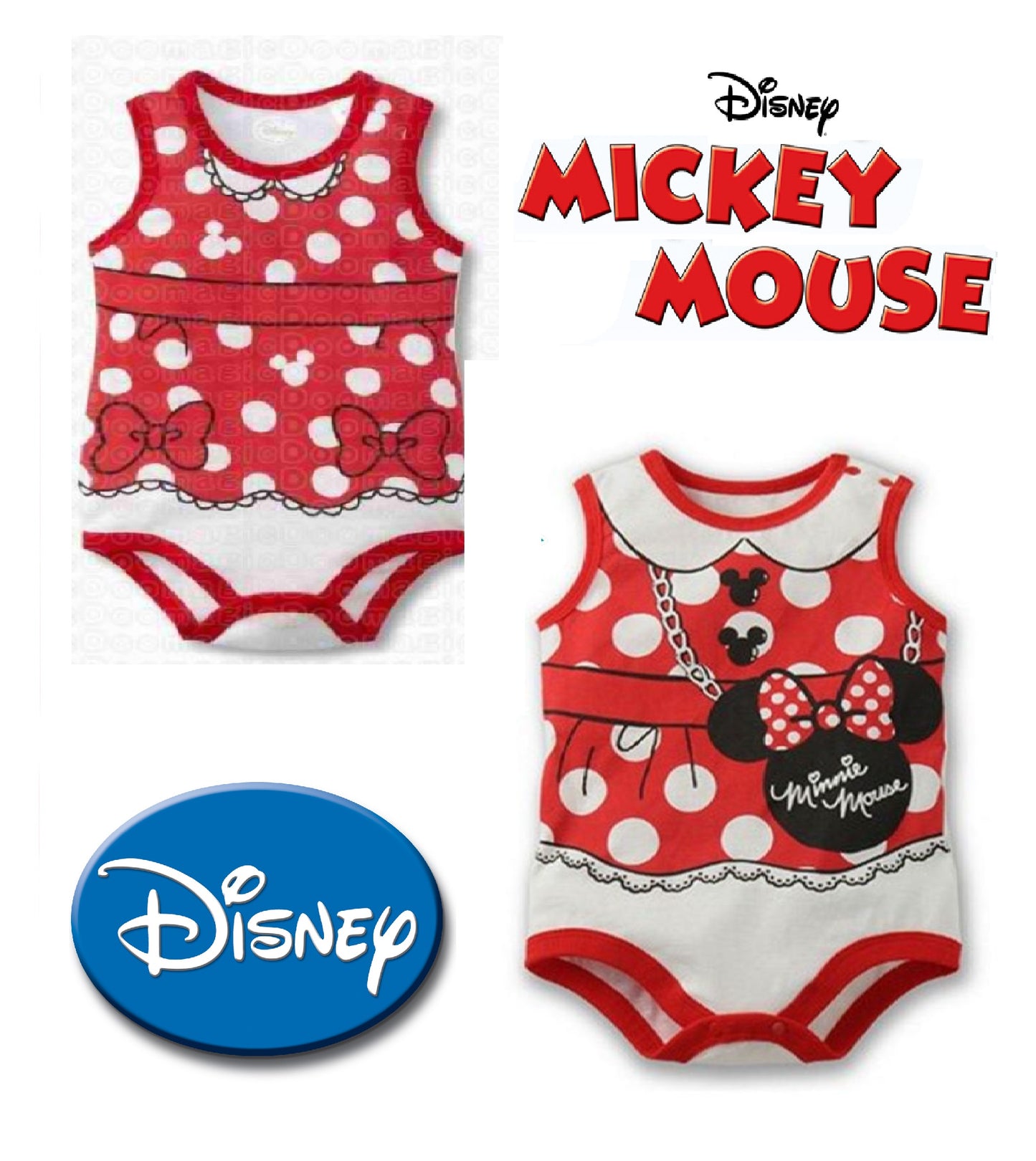 Minnie Mouse Disney Sleeveless Baby Onesies  - 2 - MYSTYLEMYCLOTHING