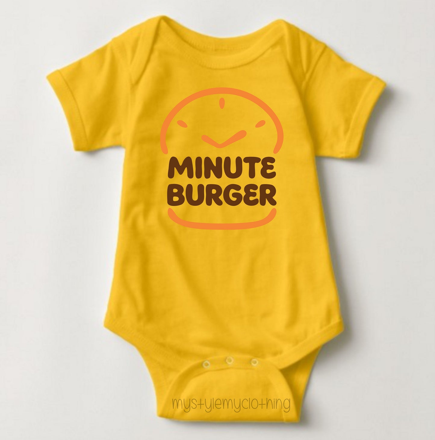 Baby Onesies Logo - Minute Burger - MYSTYLEMYCLOTHING