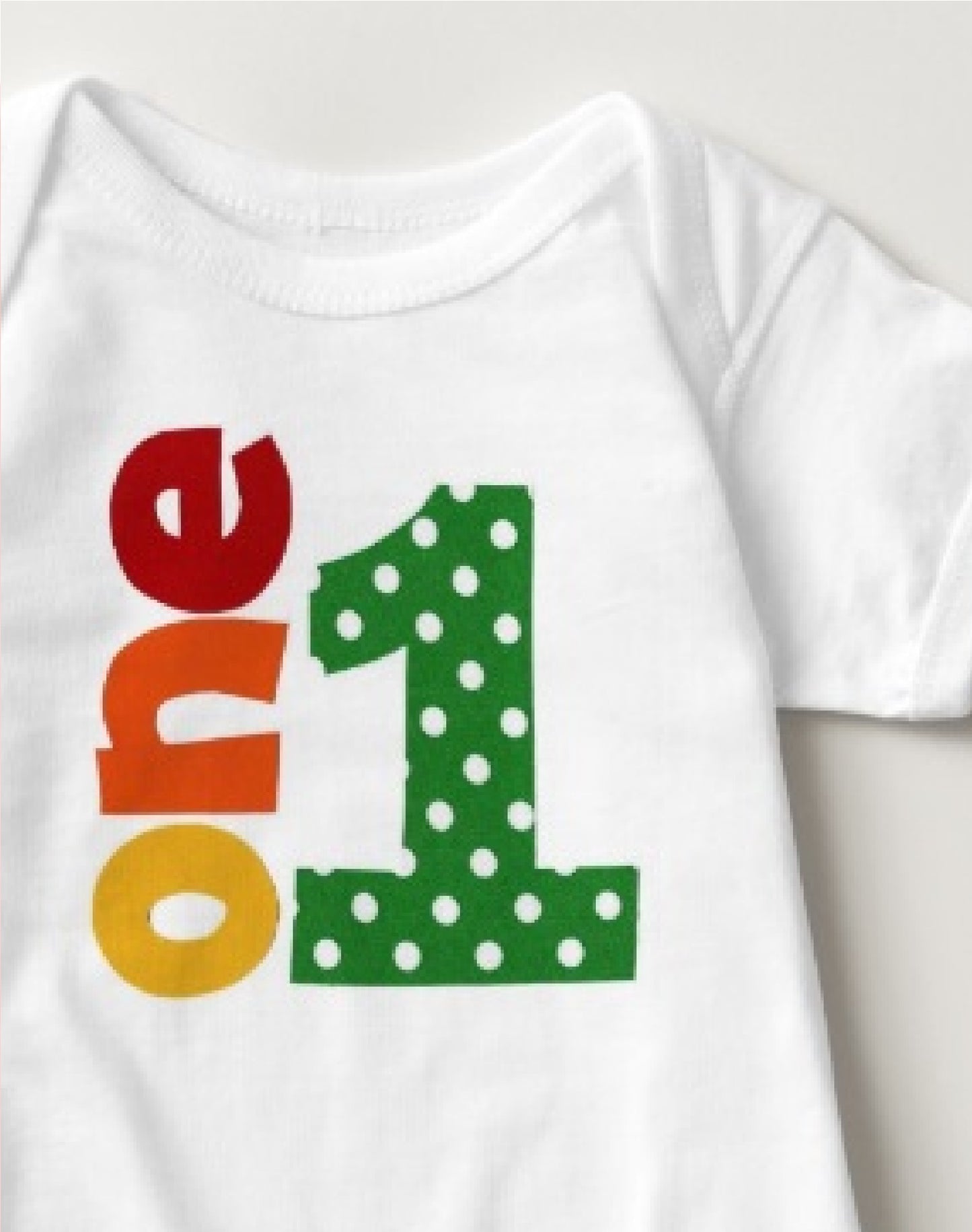 Baby 1st Birthday Onesies - 1 One (Green Polka) - MYSTYLEMYCLOTHING