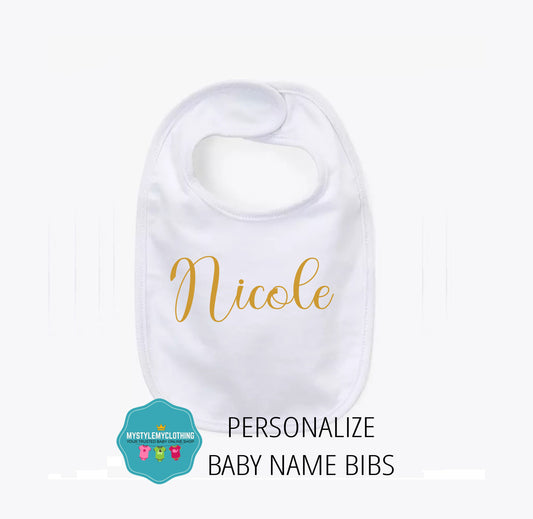 Create Your Own Baby Name Bibs - MYSTYLEMYCLOTHING