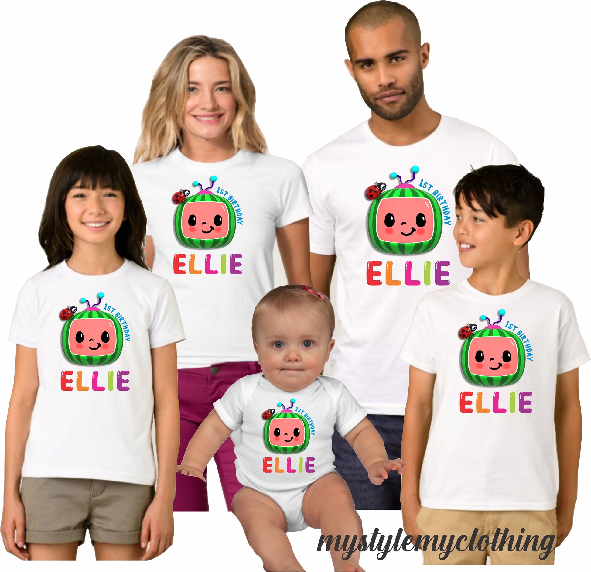 Custom Birthday Family Set Shirt -  Cocomelon - MYSTYLEMYCLOTHING