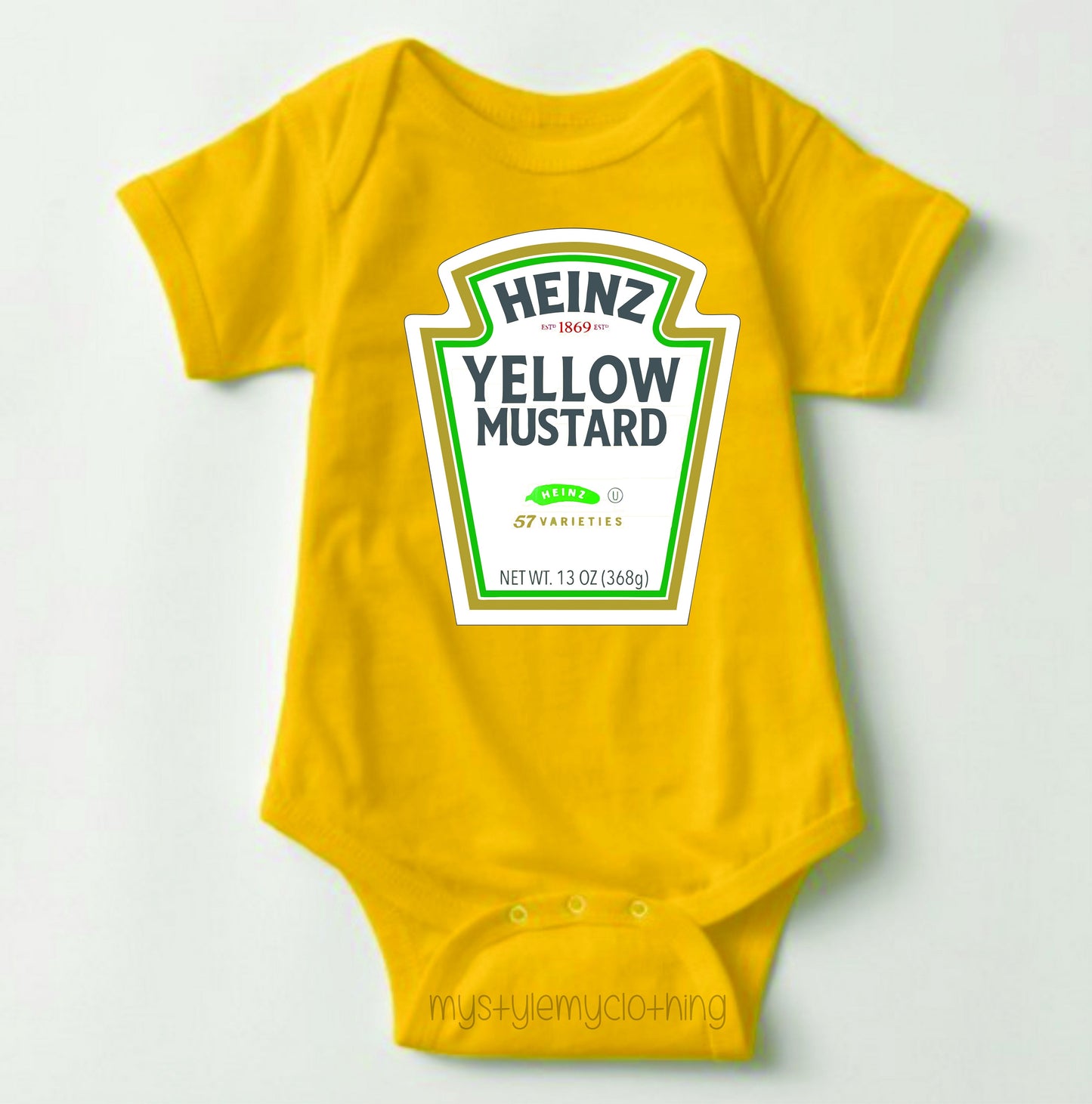 Baby Onesies Logo - Heinz Yellow Mustard - MYSTYLEMYCLOTHING