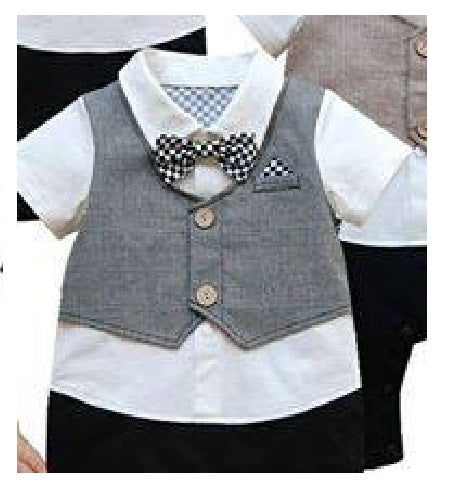Baby Romper Baby Tuxedo Formal Vest Romper - MYSTYLEMYCLOTHING