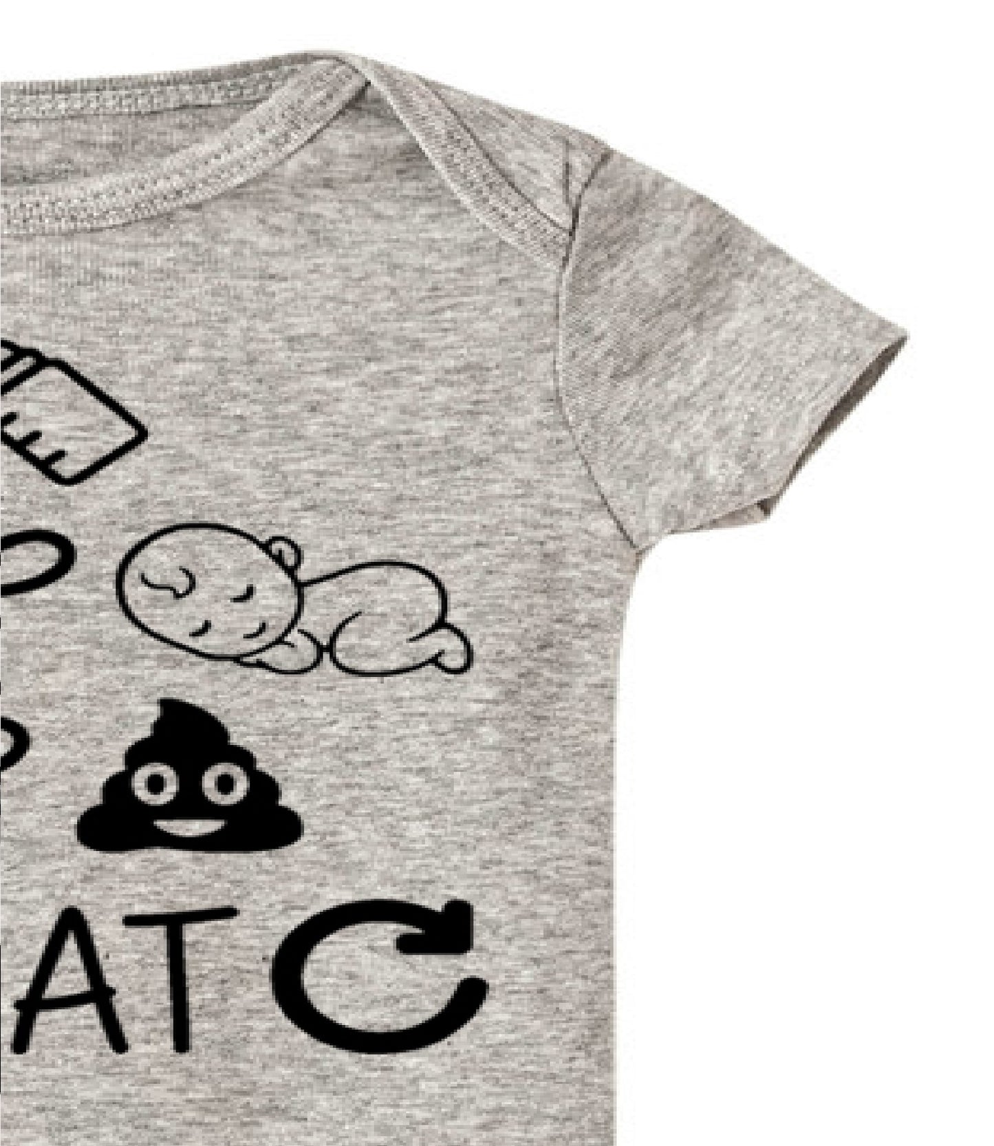 Baby Statement Onesies - Eat Sleep Poop Repeat (GRAY) - MYSTYLEMYCLOTHING