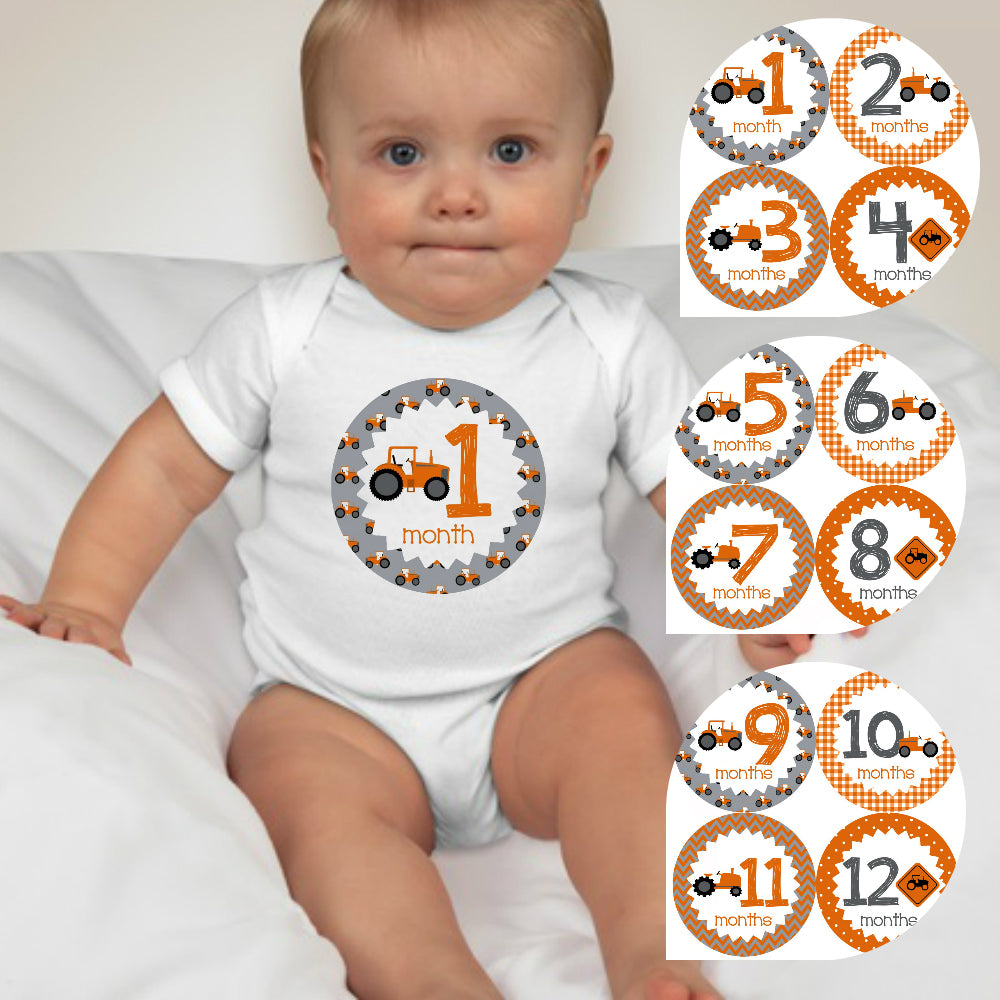 Baby Custom Monthly Onesies - Construction Truck I - MYSTYLEMYCLOTHING