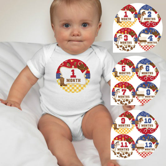 Baby Custom Monthly Onesies - Cowboy - MYSTYLEMYCLOTHING