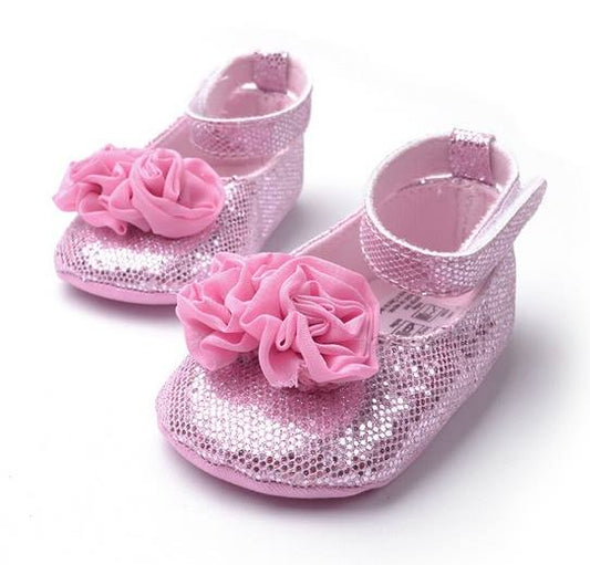 Baby Soft Soles Shoes Rosette Ballet Flats - MYSTYLEMYCLOTHING