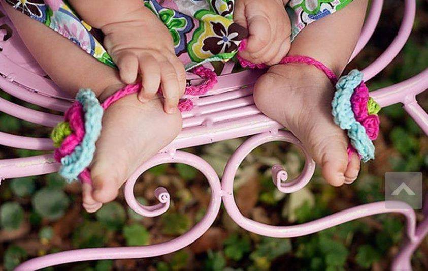 Baby Crochet Shoes Infant Cotton Shoes Girls cute Barefoot Sandals - MYSTYLEMYCLOTHING