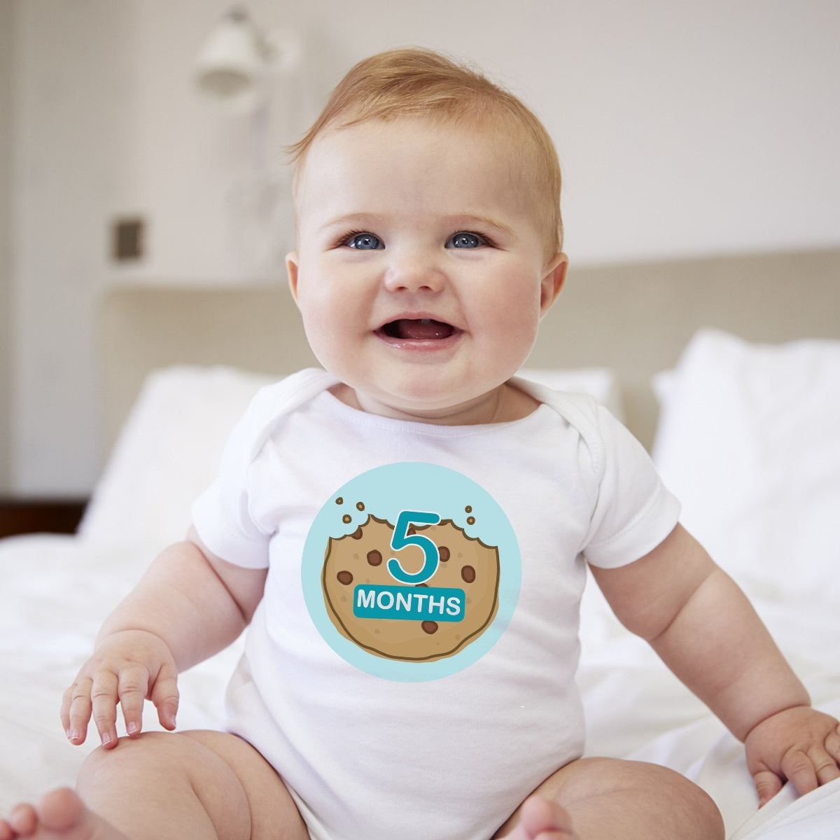 Baby Custom Monthly Onesies - Cookies Blue - MYSTYLEMYCLOTHING