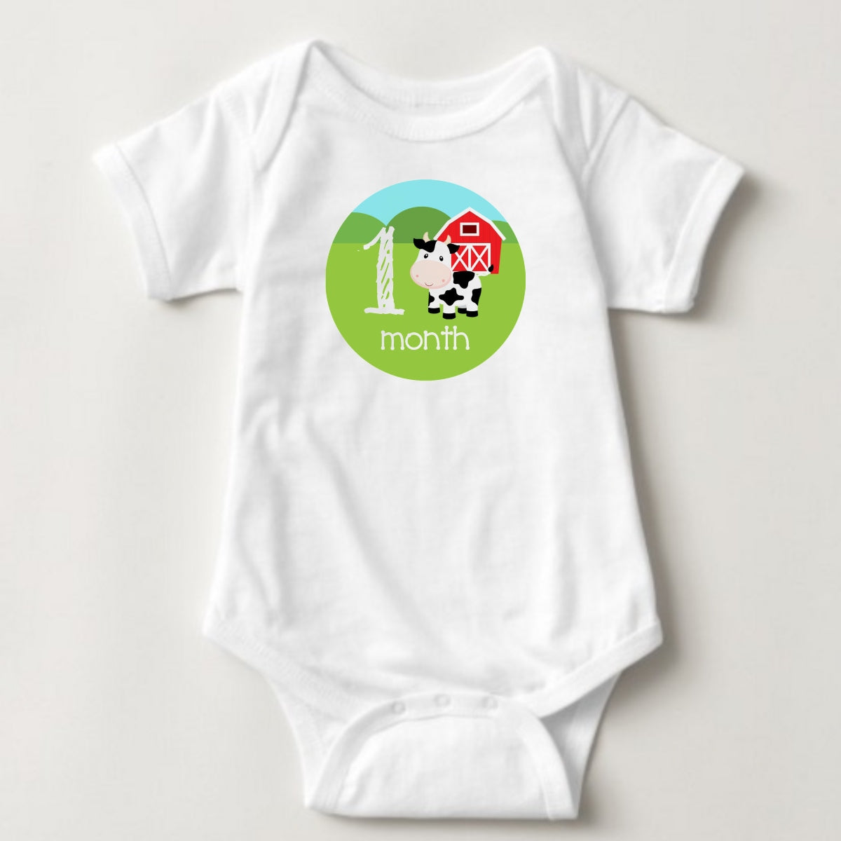 Baby Custom Monthly Onesies - Farm Animals - MYSTYLEMYCLOTHING