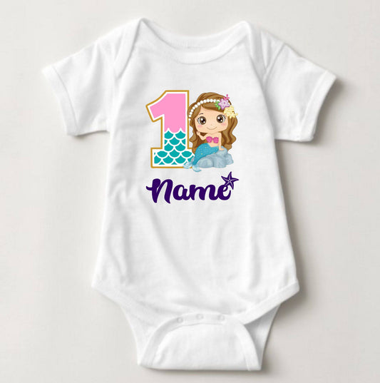 Birthday Onesies - 1st Birthday Little Mermaid II - MYSTYLEMYCLOTHING