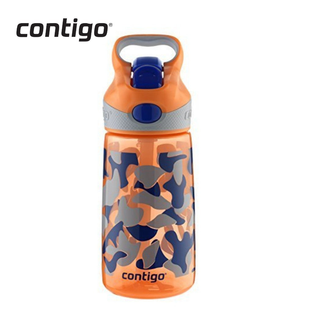 Contigo AUTOSPOUT Striker Kids Water Bottle 14oz - Nectarine Camouflage Graphic