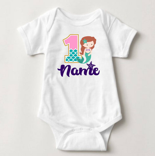 Birthday Onesies - 1st Birthday Little Mermaid I - MYSTYLEMYCLOTHING