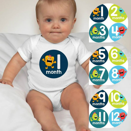 Baby Custom Monthly Onesies - Monsters 9 - MYSTYLEMYCLOTHING