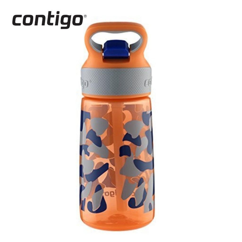 Contigo AUTOSPOUT Striker Kids Water Bottle 14oz - Nectarine Camouflage Graphic