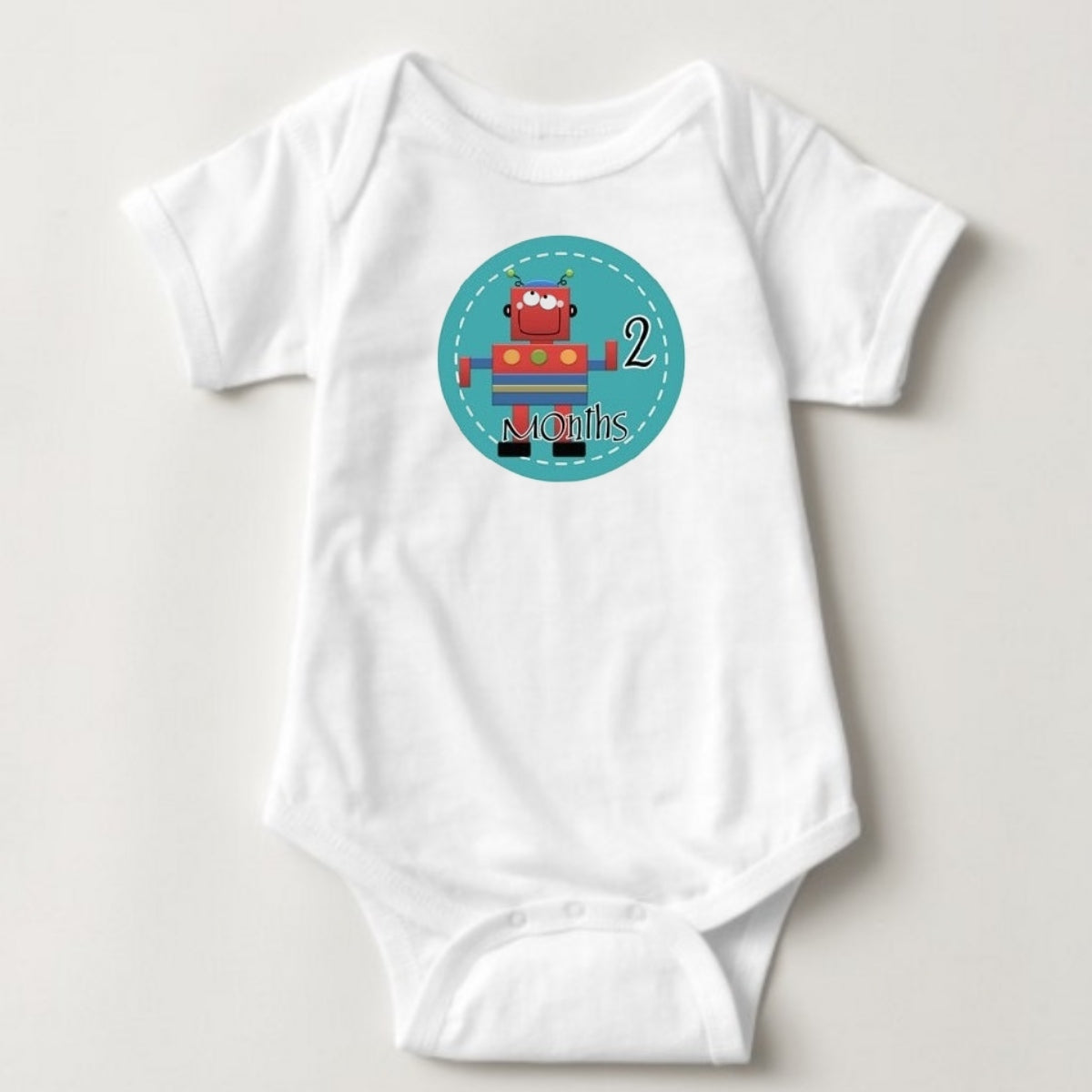 Baby Custom Monthly Onesies - Robots - MYSTYLEMYCLOTHING