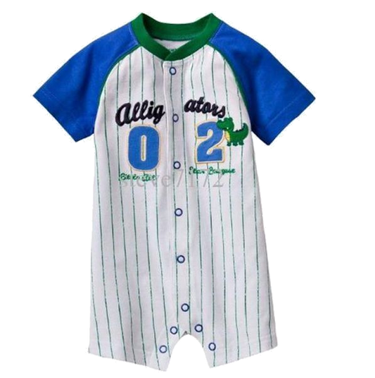 Baby Romper Alligators 02 Baseball League Romper - MYSTYLEMYCLOTHING