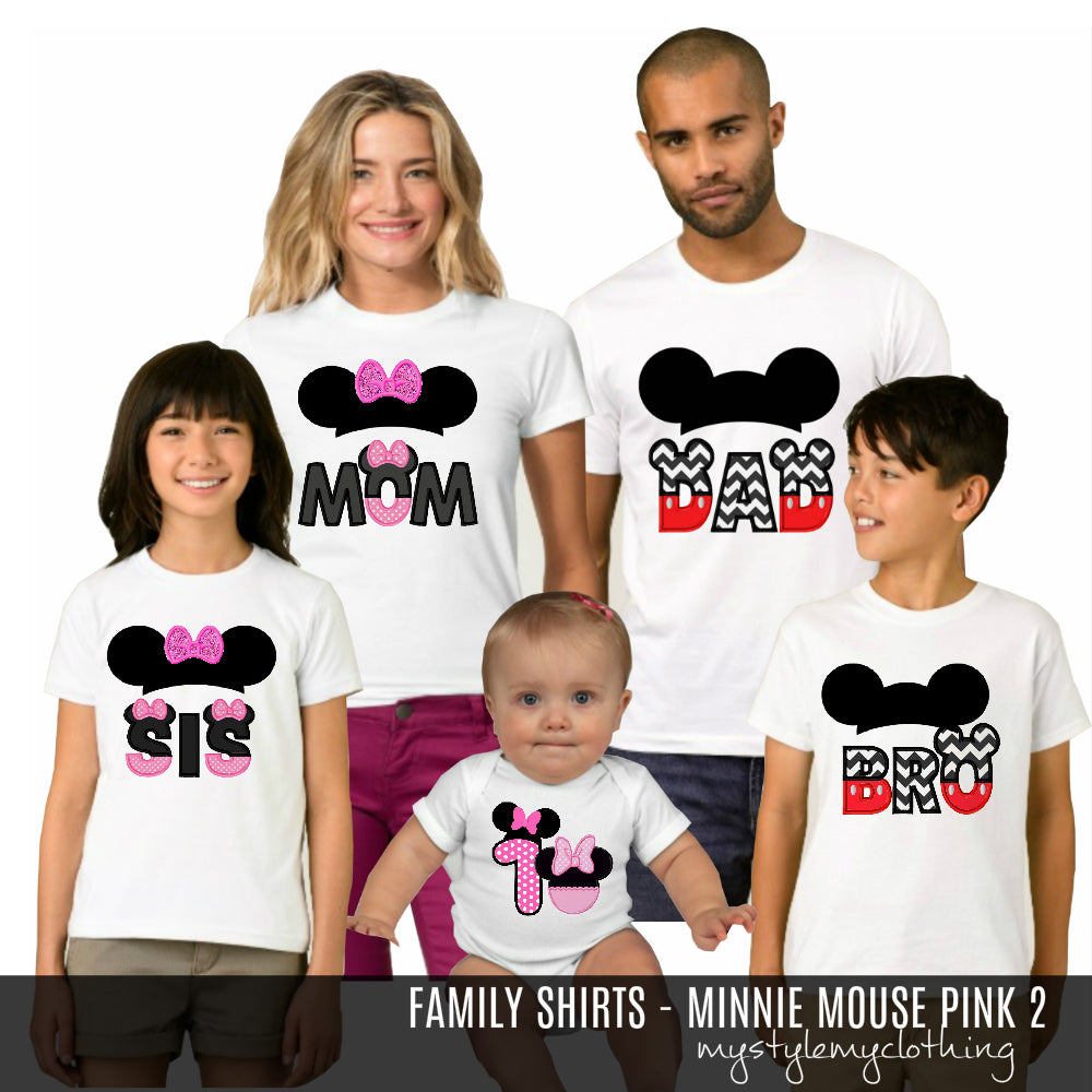 Family Set Shirt - Minnie Mouse Pink 2 - MYSTYLEMYCLOTHING