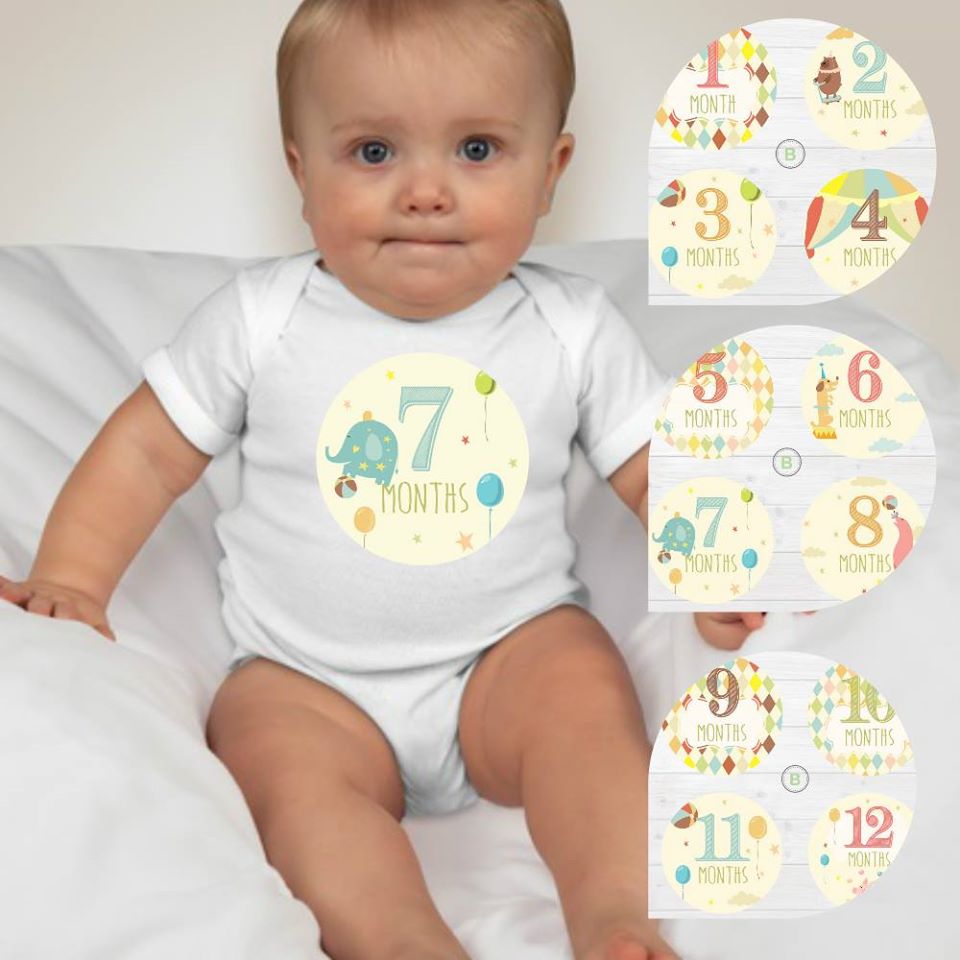 Baby Custom Monthly Onesies - Baby Circus - MYSTYLEMYCLOTHING